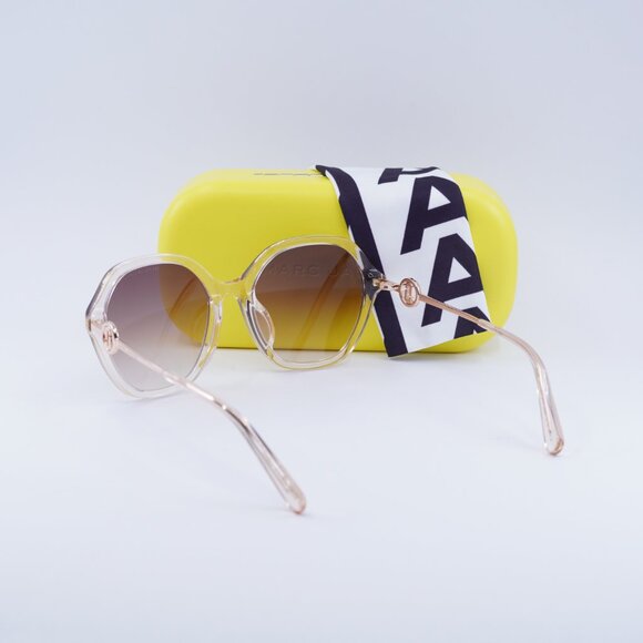 Marc Jacobs MARC 728/F/S 035J HA Geometric Sunglasses - Brown/Gold/Brown - Picture 5 of 9